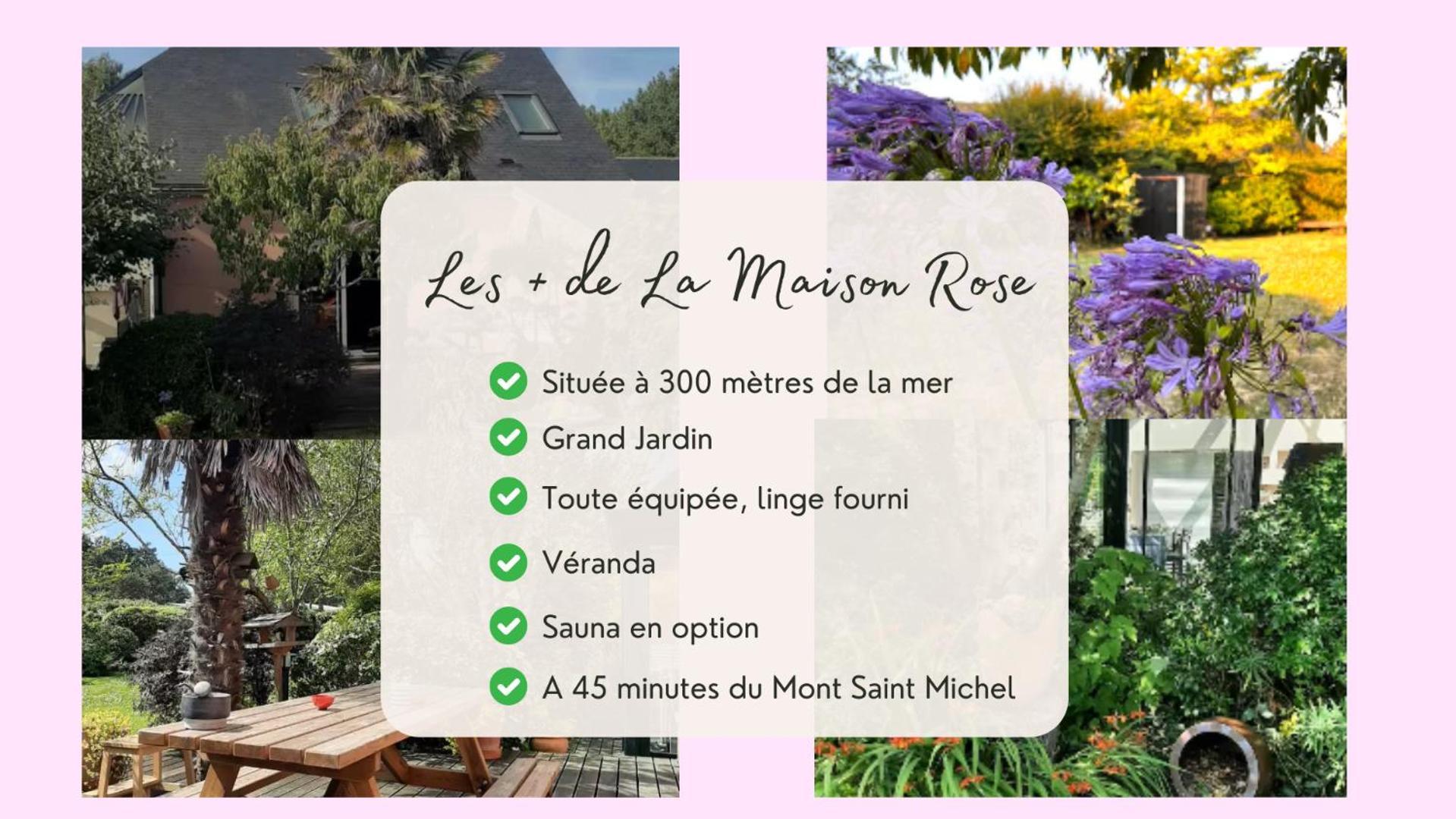 La Maison Rose - Avec Grand Jardin Clos A 300M De La Mer Hauteville-sur-Mer ภายนอก รูปภาพ